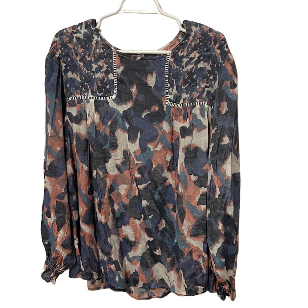 🚀East Adeline blue size 2X Elegant Multicolor Blouse GUC